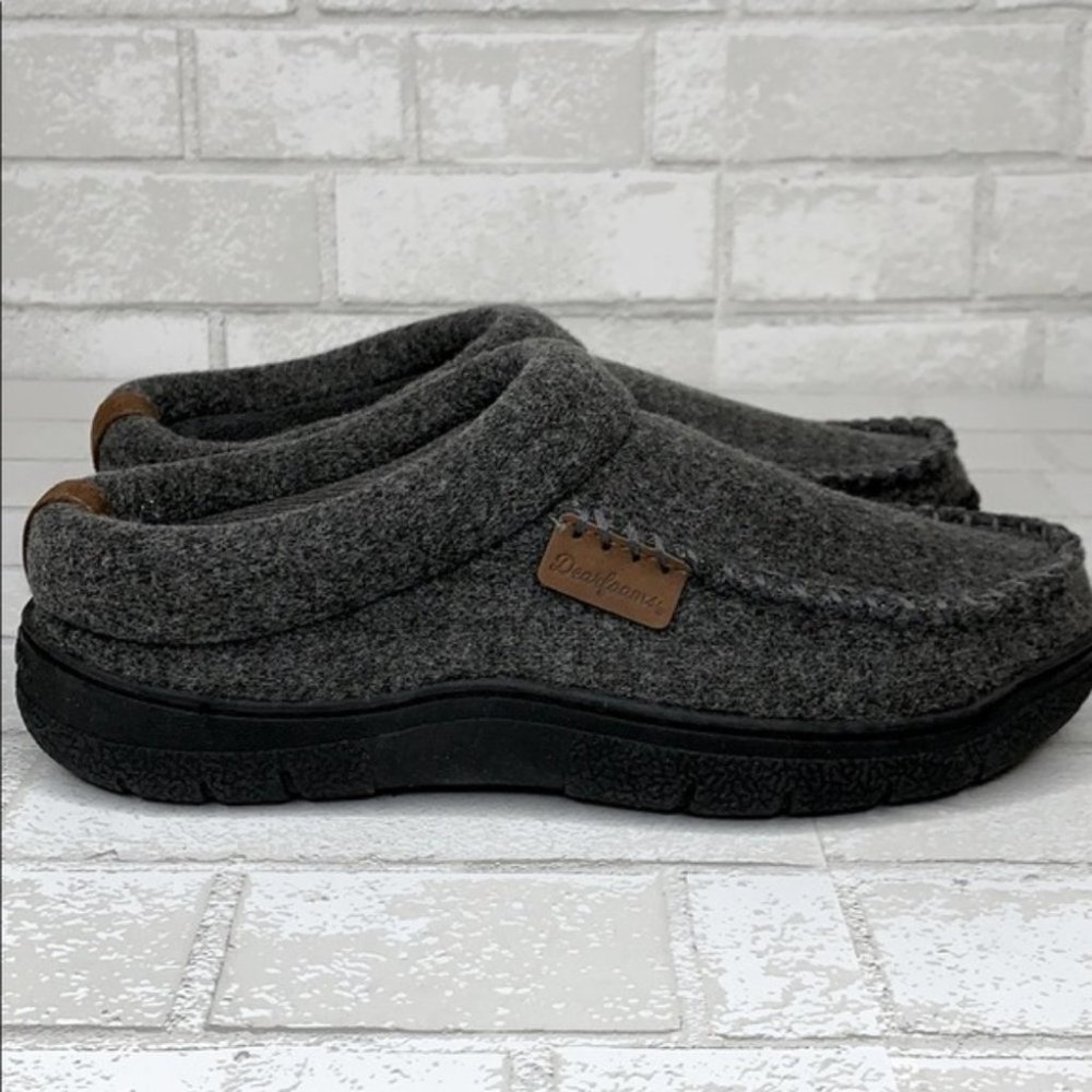 Men's Dearfoams Wool Blend Memory Foam Slippers - Picture 3 of 8